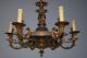 Vintage Bronze Empire Style Figural 6 - Light Chandelier Chandeliers, Fixtures, Sconces photo 2