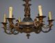 Vintage Bronze Empire Style Figural 6 - Light Chandelier Chandeliers, Fixtures, Sconces photo 3