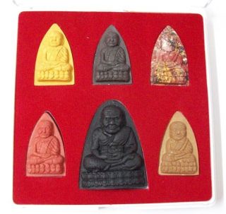 The Precious Gift Set 5 Amulets Luang Pu Tuad New Chanted In A Box photo
