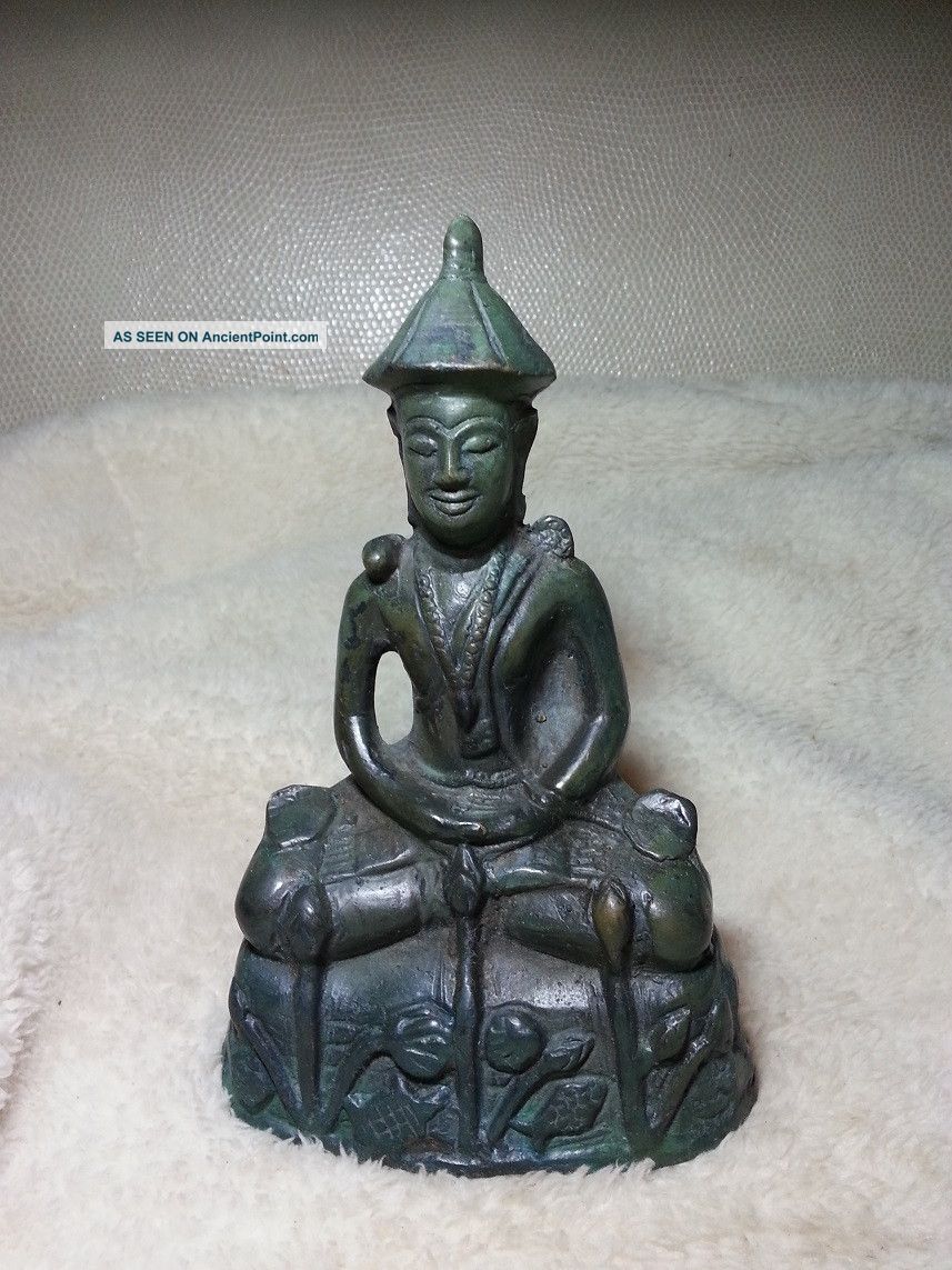 Rare Thai Buddha Amulet Iron Monk Statue 7 Amulets photo