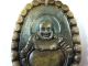 Antique Happy Buddha Pendant Chinese Old Jade Carving Amulet Silver Ring Necklaces & Pendants photo 2