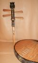 Antique Chinese Wooden Yueqin Yuehchin Moon Guitar Musical Instrument Carved Bat Other photo 5