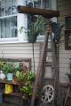 Primitive Antique Large Telescope On Tall Hand Carved Tripod Iron Holder Leather Primitives photo 11