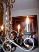 Vtg.  Large Shabby Swirled Wrought Iron Chandelier Hammered Look Light Fixture Chandeliers, Fixtures, Sconces photo 5