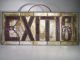 Aafa Art Deco Movie Theatre Stained Glass Exit Sign Vintage Nyc Trade Sign 1900-1940 photo 1