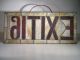Aafa Art Deco Movie Theatre Stained Glass Exit Sign Vintage Nyc Trade Sign 1900-1940 photo 2