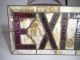 Aafa Art Deco Movie Theatre Stained Glass Exit Sign Vintage Nyc Trade Sign 1900-1940 photo 3