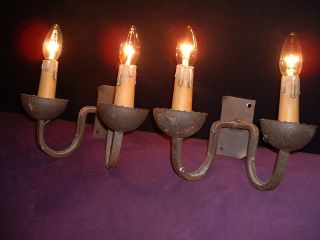 Old French Wrought Iron Sconces photo