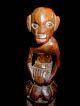 African Tribal Statue Sculpture Ethnographic Art Decor Carved W/monkey On Top Sculptures & Statues photo 2