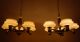 Two Pair Of Art Deco Chandeliers Custard Glass Shades Restored Set Of 4 Matching Chandeliers, Fixtures, Sconces photo 2