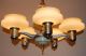 Two Pair Of Art Deco Chandeliers Custard Glass Shades Restored Set Of 4 Matching Chandeliers, Fixtures, Sconces photo 5