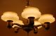 Two Pair Of Art Deco Chandeliers Custard Glass Shades Restored Set Of 4 Matching Chandeliers, Fixtures, Sconces photo 6
