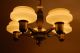 Two Pair Of Art Deco Chandeliers Custard Glass Shades Restored Set Of 4 Matching Chandeliers, Fixtures, Sconces photo 7