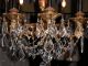 8 Light French Style Gilt And Crystal Chandelier Chandeliers, Fixtures, Sconces photo 1