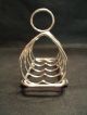 Unusual 19th C.  Silverplated 4 - Slice Toast Rack Hearts Other photo 3