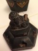 Antique Marked Nippon Stone Pottery Incense Burner Japan Lion Foo Dog Incense Burners photo 1