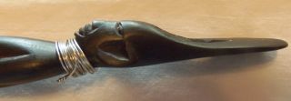 Vintage African Primitive Hand Carved Wood Shoe Horn photo
