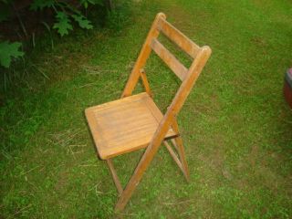 Antique Single Wooden Folding Chair Chair 4 photo