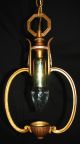 Art Deco Vtg Cast Iron Chandelier Pendant Ceiling Light Fixture 30 ' S Old Lamp Chandeliers, Fixtures, Sconces photo 3