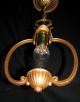 Art Deco Vtg Cast Iron Chandelier Pendant Ceiling Light Fixture 30 ' S Old Lamp Chandeliers, Fixtures, Sconces photo 5