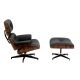Eames Style Lounge Chair And Ottoman In Black Leather With Palisander Wood Mid-Century Modernism photo 1