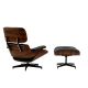 Eames Style Lounge Chair And Ottoman In Black Leather With Palisander Wood Mid-Century Modernism photo 3