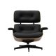 Eames Style Lounge Chair And Ottoman In Black Leather With Palisander Wood Mid-Century Modernism photo 4