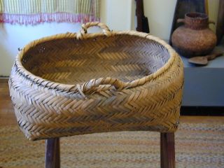 Basket,  American Indian,  River Cane,  Choctaw Large & Very Old photo
