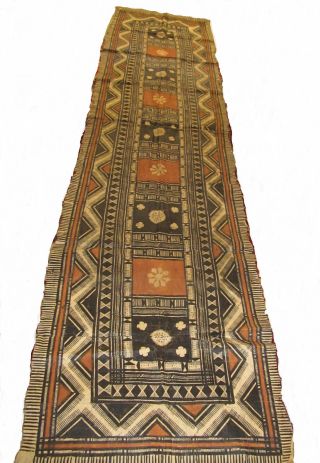 Old 19th Century Antique Polynesian Tapa Cloth Edges Worn And Frayed (ruffled) photo