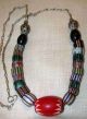 Antique Venetian Chevron Trade Beads Strand Necklace Jewelry photo 1