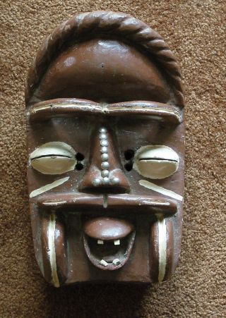 Older African Guere Wobe Mask With Metal Teeth photo