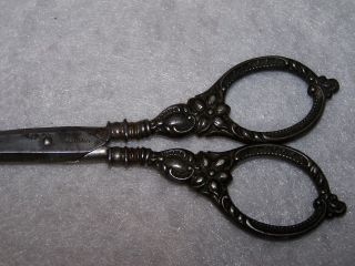 German.  925 Sterling Silver Scissor Embroidery Sewing,  R M & Co - Floral & Scroll photo