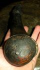 Antique 1700s Western Pennsylvania Powderhorn Burl Wood Plug Patina Primitives photo 2