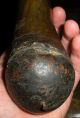 Antique 1700s Western Pennsylvania Powderhorn Burl Wood Plug Patina Primitives photo 6