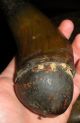 Antique 1700s Western Pennsylvania Powderhorn Burl Wood Plug Patina Primitives photo 7