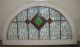 Vintage Arched Frame & Diamond Pattern Arched English Stained Glass Window 1940-Now photo 2