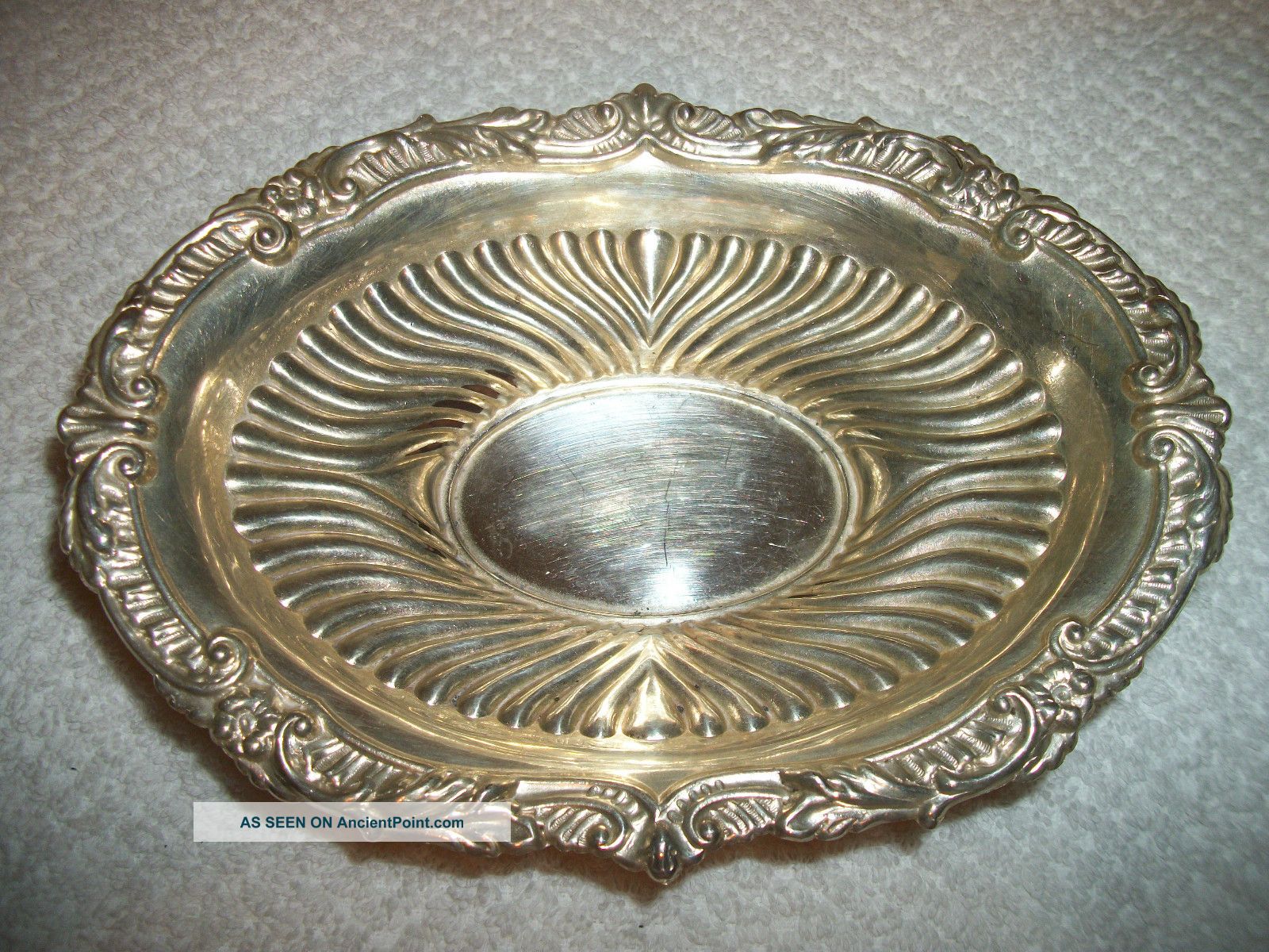 Vtg Antique Silver E.  P.  On Copper Trinket Tray/dish/ L & B Sheffield,  England Metalware photo