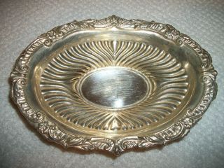 Vtg Antique Silver E.  P.  On Copper Trinket Tray/dish/ L & B Sheffield,  England photo