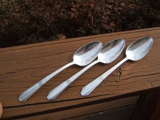 3 International R&b Manor Plate Festival Oval Soup Spoons 1938 Craft Lotb photo