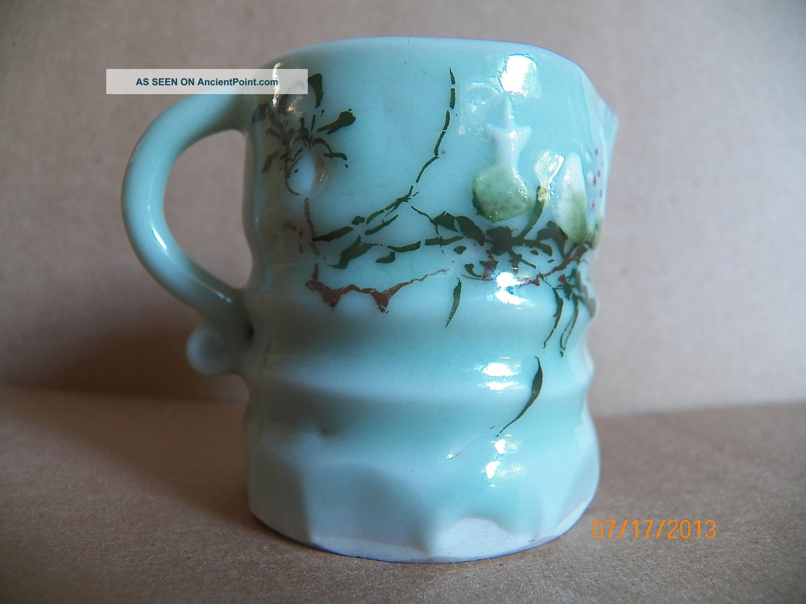 Antique Celadon Blue Green Chinese Japanese Porcelain Enamel Creamer Pitcher Other photo