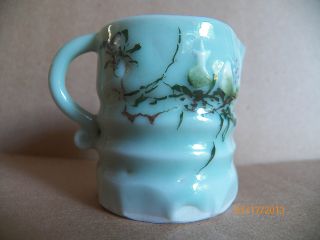 Antique Celadon Blue Green Chinese Japanese Porcelain Enamel Creamer Pitcher photo