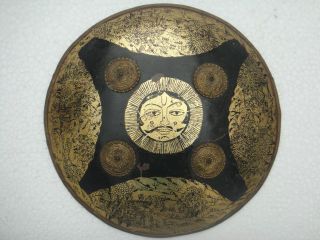 A 19th C Indo Persian Mughal Shield With Gold Work. photo