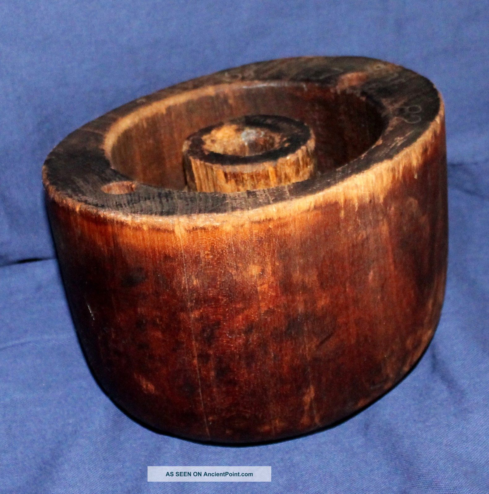 Vtg.  Cuming & Co Wood Hat Block Mold Form Primitives photo
