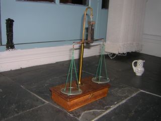 Antique Edwardian Apothecary Brass Scales With Weights Durbin ' S Drug Stores photo