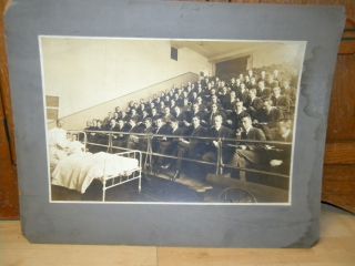 Large Antique 1913 Cabinet Photograph Medical Students Phenol Poisoning Cadaver photo