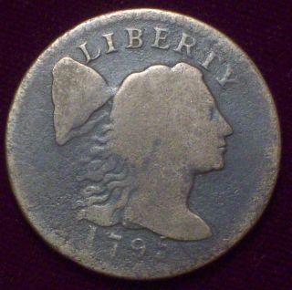 1795 Flowing Hair Large Cent S - 76 Plain Edge One Cent High Rare Priced To Sell photo
