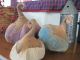 Primitive Fall Halloween Folk Art Grungy Painted Curly Stem Pumpkins Gathering Primitives photo 1
