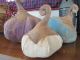 Primitive Fall Halloween Folk Art Grungy Painted Curly Stem Pumpkins Gathering Primitives photo 3