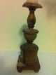Antique Early 1800 ' S Turned Footed Wooden Candle Holder Spike Pin Cushion Holder Primitives photo 2