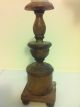 Antique Early 1800 ' S Turned Footed Wooden Candle Holder Spike Pin Cushion Holder Primitives photo 3